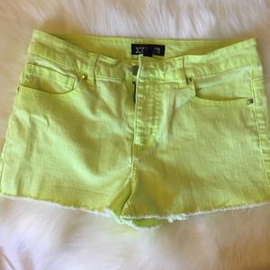 Forever 21 Green Neon Denim Shorts